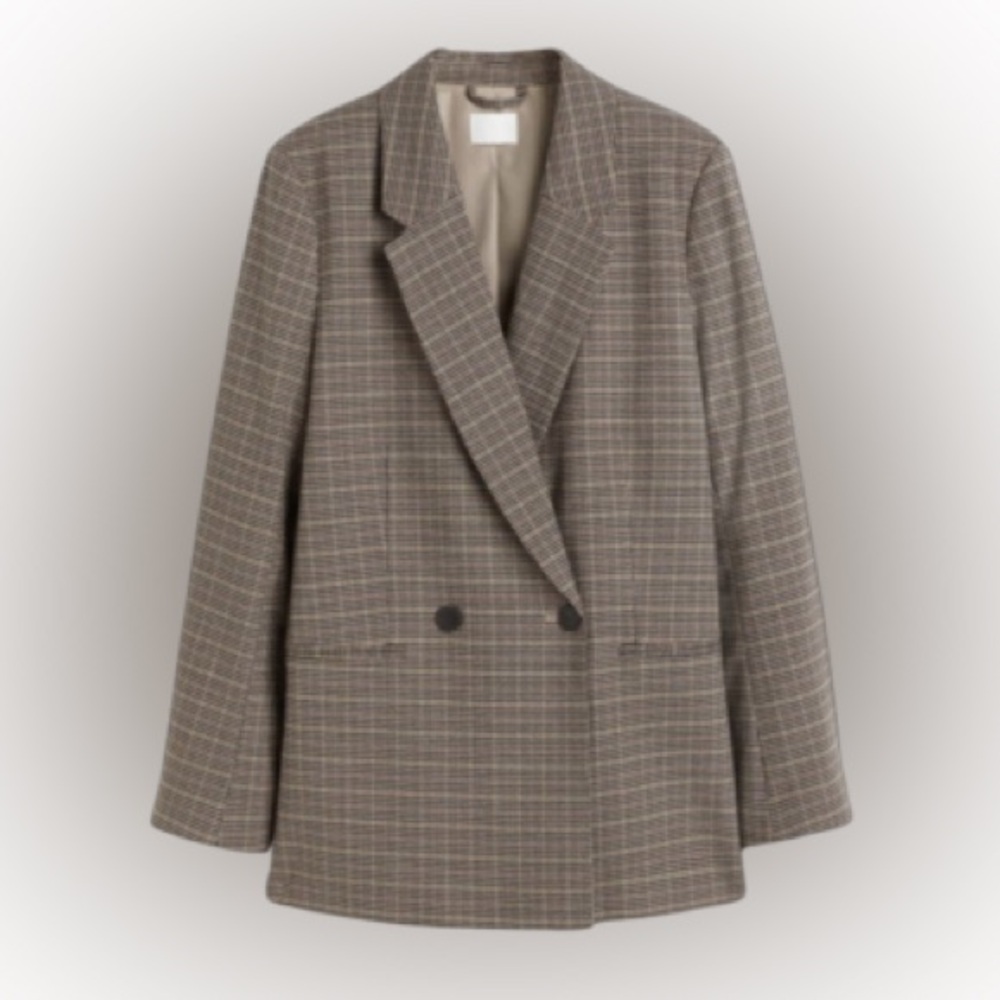H&M Tan Houndstooth Blazer | Small